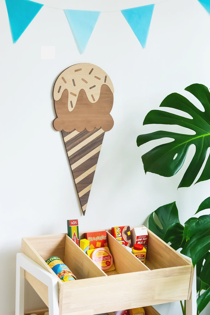 Wooden wall art, ice cream wall art, interior decoration, interior inspiration, ice cream wall decor, wooden wall art